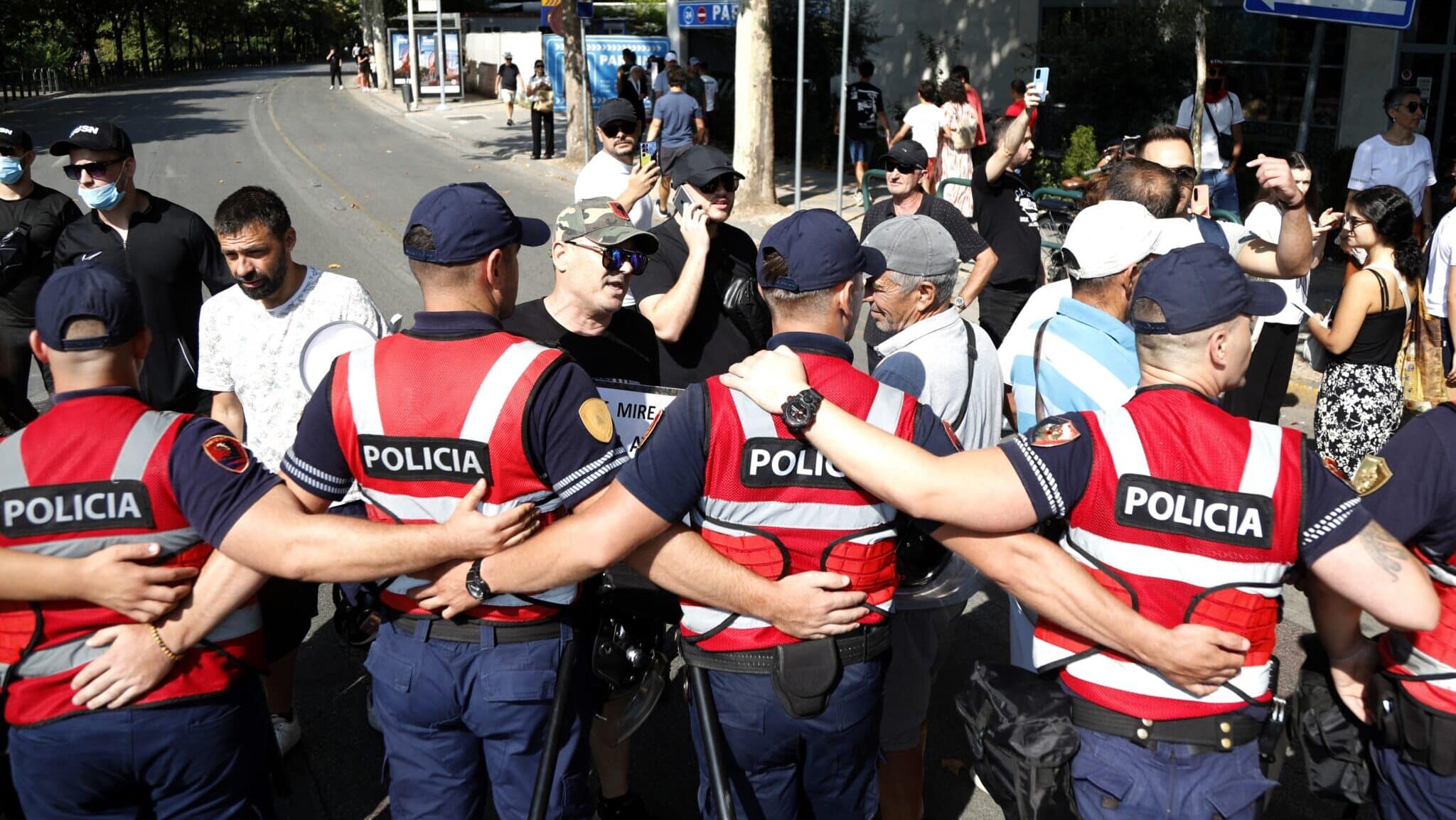 Albanian Protesters Clash With Police at Rally Birth air Parliament